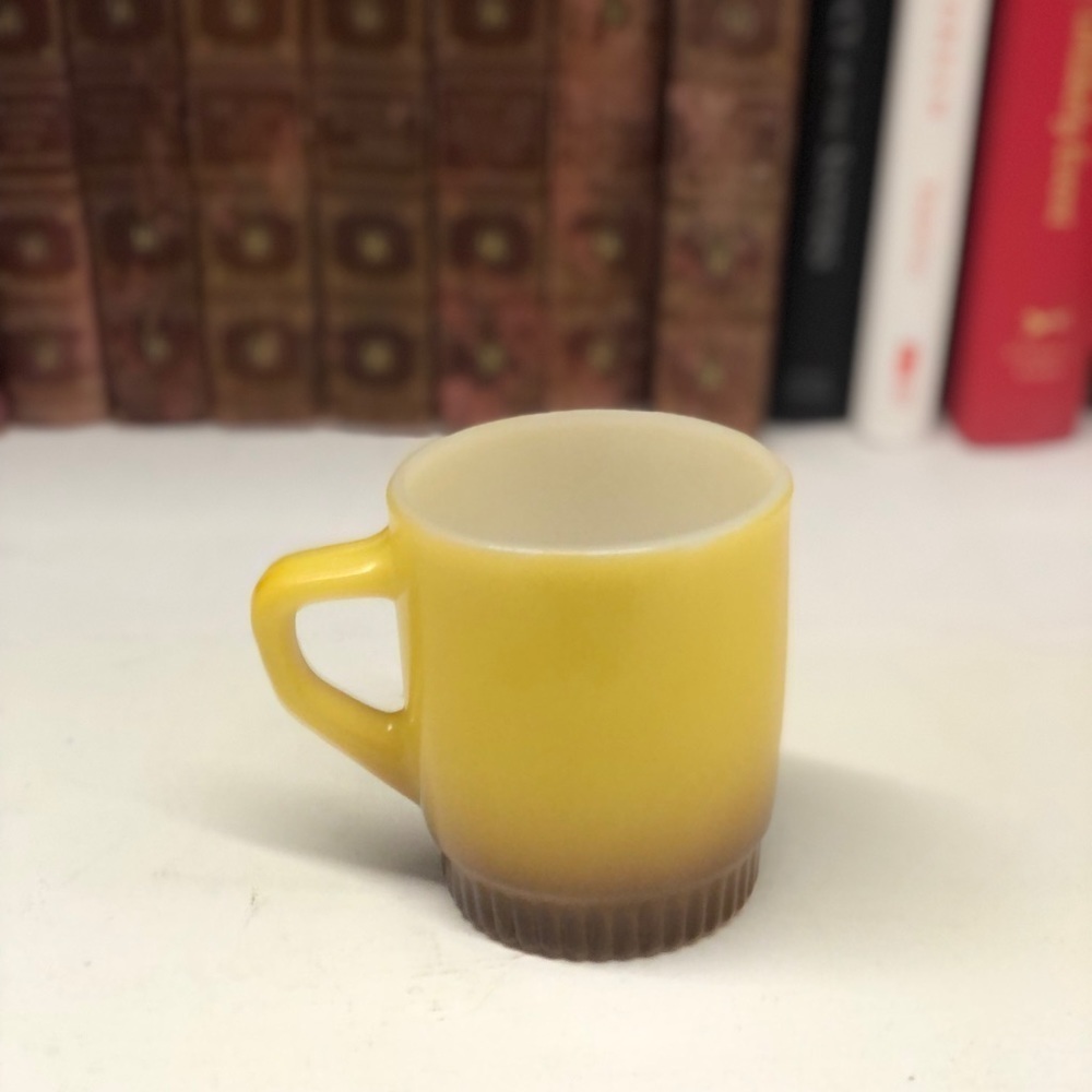 ANCHOR Hocking Fire King Yellow/Brown Ombre Coffee/Tea Mug O347 - Picture 3 of 5